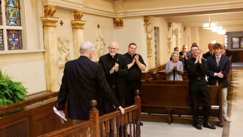 Photo for Francis Trzuskowski ‘55 Speaks to Seniors During Salesian Pilgrimage