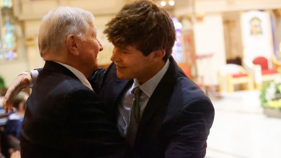 Photo for Francis Trzuskowski ‘55 Speaks to Seniors During Salesian Pilgrimage